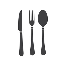 Fork, Knife And  Spoon Icon.