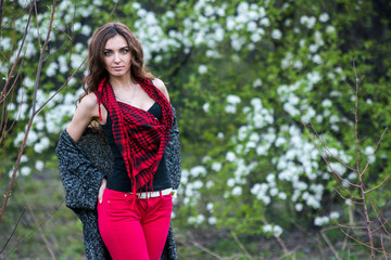 beautiful young girl with a flower 