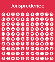 Wall Mural - Set of jurisprudence simple icons