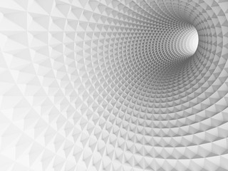 Wall Mural - abstract white tunnel 3d background