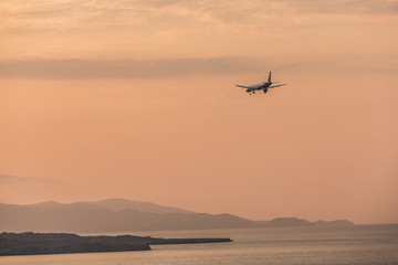 Wall Mural - sunset in the heraklion airport.
