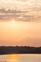Wall Mural - sunset in the heraklion airport.