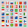 Collection of flag icon rounded square flat vector illustration