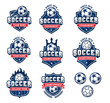 Vector football or soccer logos set 2