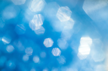 Wall Mural - blue abstract background with bokeh hexagonal shape