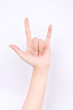 © ninefar - the finger hand symbols isolated concept I love you sign on white background