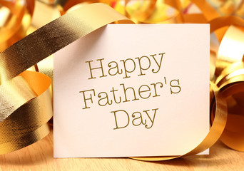 Wall Mural - Happy fathers day with gold decoration.