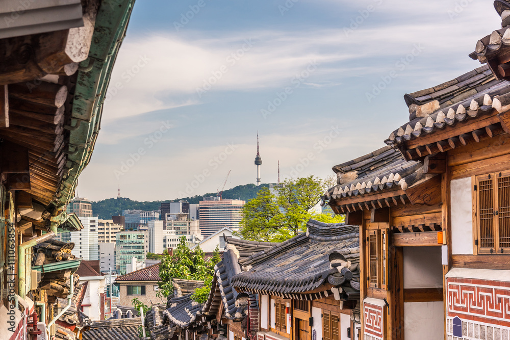 Door Stickers Bukchon Hanok Village In Seoul South Korea - 