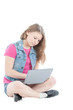 © a_andreev - portrait of the young beautiful girl working at the computer