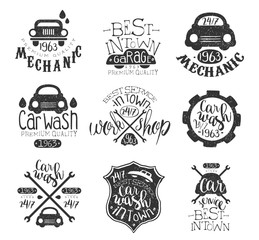 Sticker - Car Wash Vintage Stamp Collection