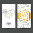 Vector business cards with Italian pasta for restaurants
