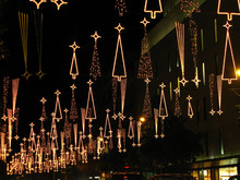 Christmas Lights In Barcelona Street