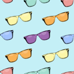 Wall Mural - Seamless pattern with colorful glasses