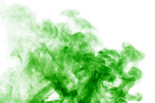 Green Smoke On The White Background