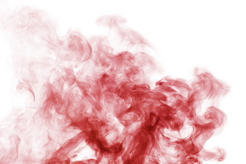 Wall Mural - red smoke on the white background