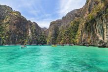 Pileh Blue Lagoon Famous For Snorkeling At Phi Phi Island, Krabi, Thailand