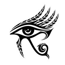 Horus Eye, Falcon God, Feathers, Protection Symbol