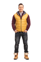 Wall Mural - Young man in casual winter clothes