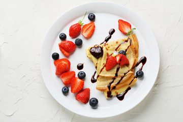 Poster - pancakes with summer berries