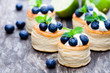 puff  pastry stuffed with soft cream cheese and blueberry with l