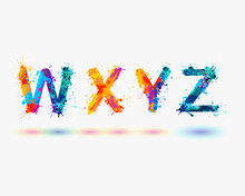 Alphabet. Letters W, X, Y, Z. Part 6