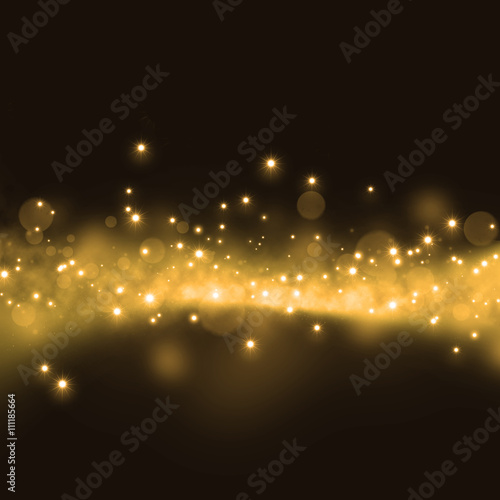 Glittering particles stardust golden