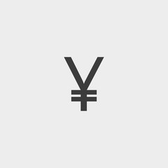 Poster - Yen icon in a flat design in black color. Vector illustration eps10