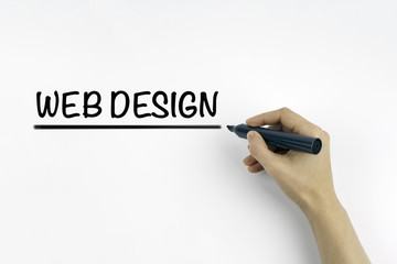 Wall Mural - Hand with marker writing: Web Design