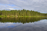Fototapeta Na ścianę - Northern landscape with a lake. Reflection