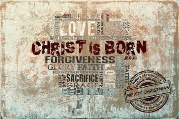 Wall Mural - Christ is born Christmas background