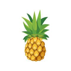 Sticker - Pineapple icon in cartoon style