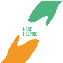 Helping Hands, Colorful Vector On White Backdrop