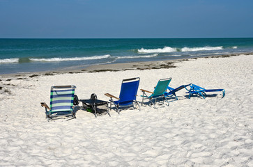 Wall Mural - Beach Chairs on the Beach