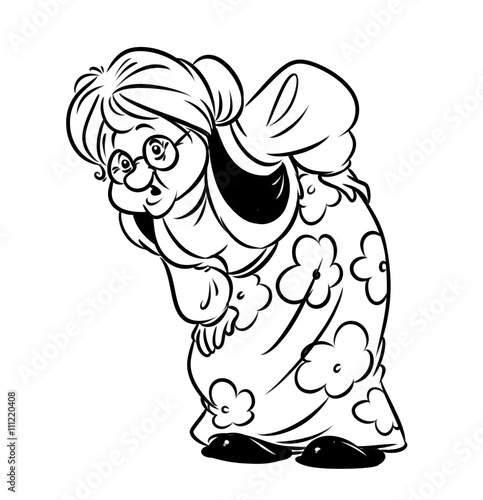 pics Old Women Cartoon Drawing https stock adobe com images old woman rheumatism cartoon contour illustration isolated image 111220408 start checkout 1 content id 111220408