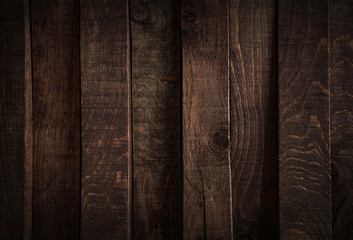 Wall Mural - Dark wood texture. Background dark wooden panels.