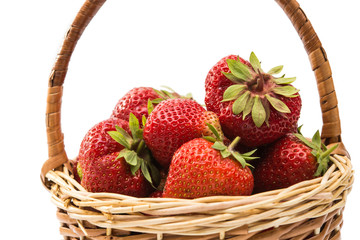 Sticker - strawberries in a basket isolated