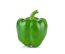 Green Pepper On White Background