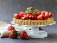 Pie Shortcake Dough With Fresh Berries Strawberries
