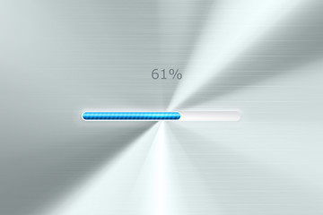 Progress bar on polished metal background.