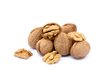 Sticker - Pile of walnuts isolated on white background