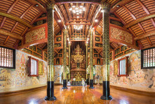 Buddhist Temple,Interior Of Wat Pra Sing In Chiang Rai ,Thailand