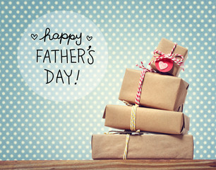 Wall Mural - Fathers Day message with gift boxes