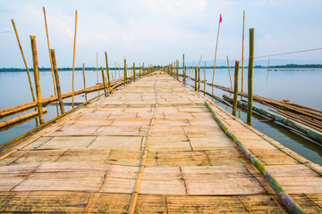 Wall Mural - Bamboo bridge on the lake