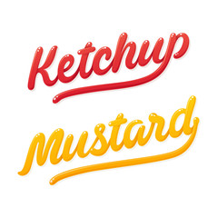 Wall Mural - Ketchup and mustard lettering