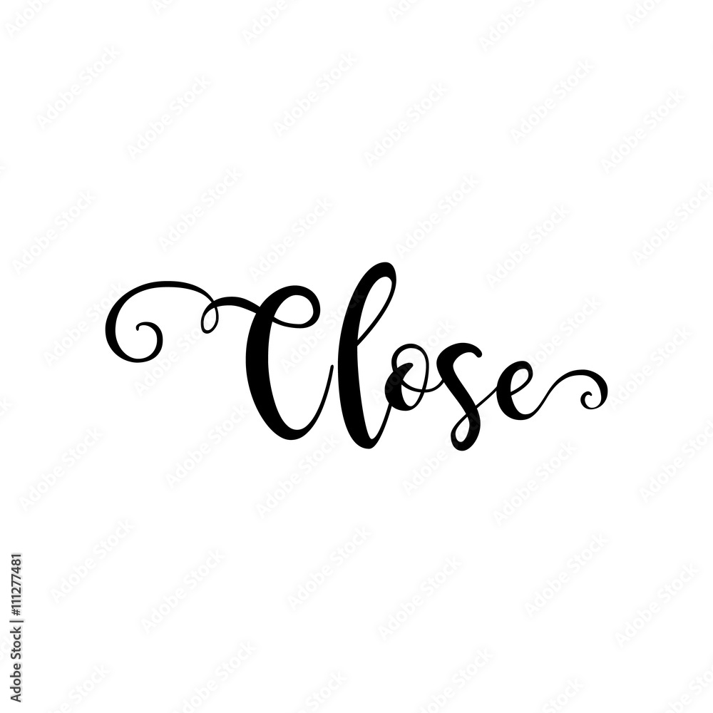 Close. Verb English. Beautiful greeting card with calligraphy black ...