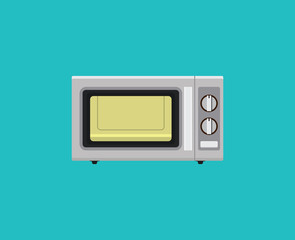 microwave single isolated object flat vector graphic illustration