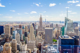 Fototapeta  - Aerial view of Manhattan skyline. Tilt-shift effect applied