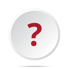 Wall Mural - Red Question Mark icon on white web button