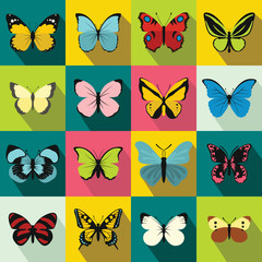 Wall Mural - Butterfly set icons