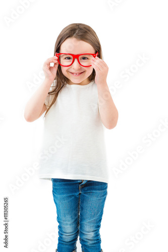 Glasses And Small Girl Casual Trendy Hipster Child Clothes For